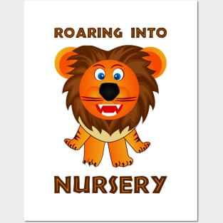 Roaring Into Nursery (Cartoon Lion) Posters and Art